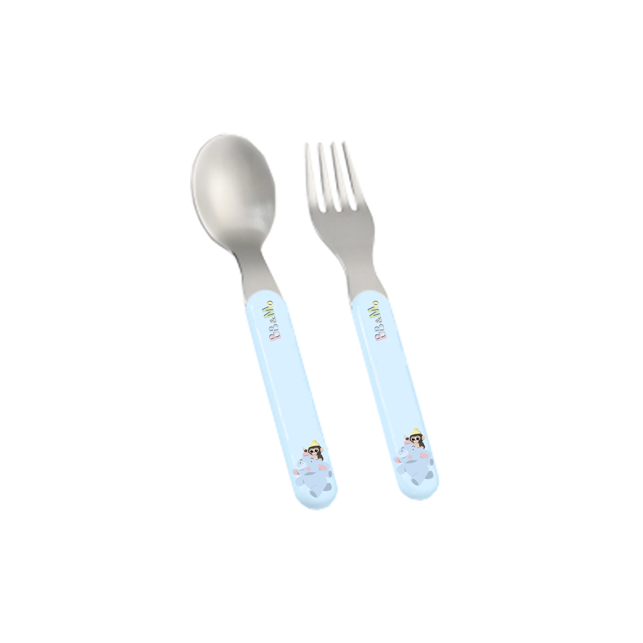 BB&Mo Baby Spoon & Fork (Blue)
