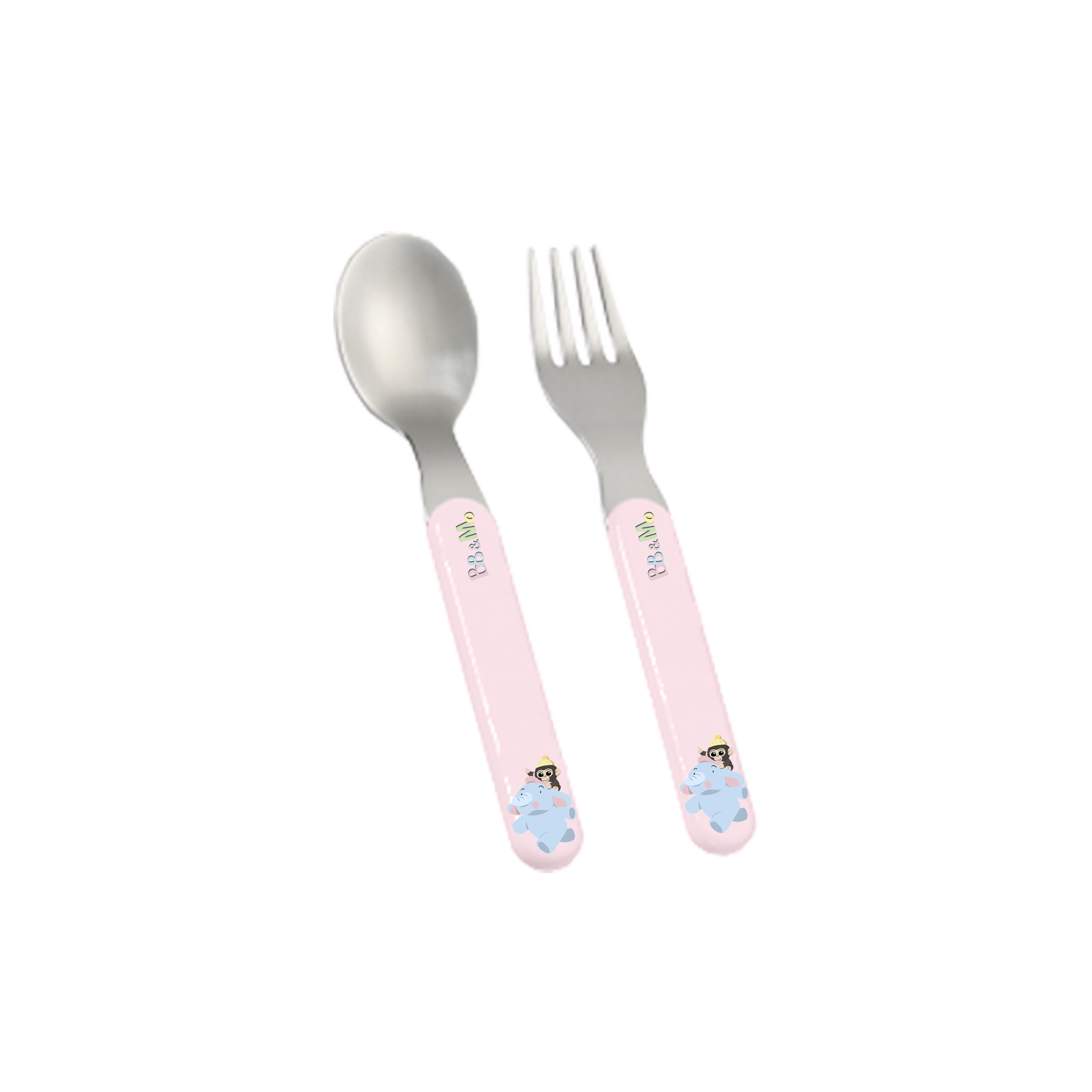 BB&Mo Baby Spoon & Fork (Pink)